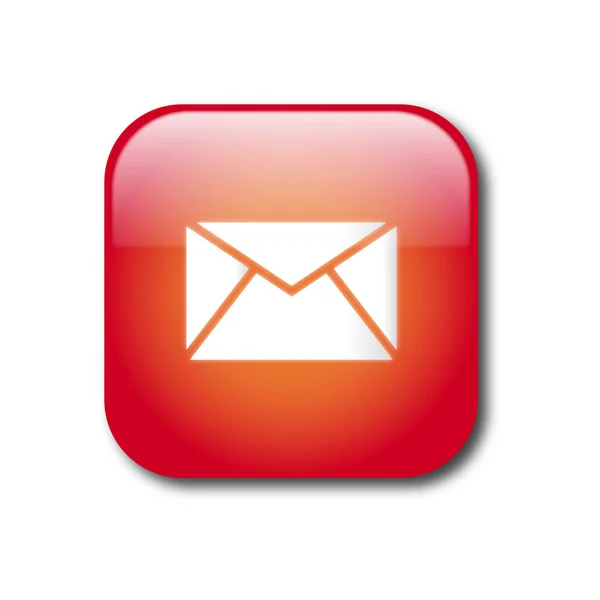 Red mail button — Stock Photo, Image