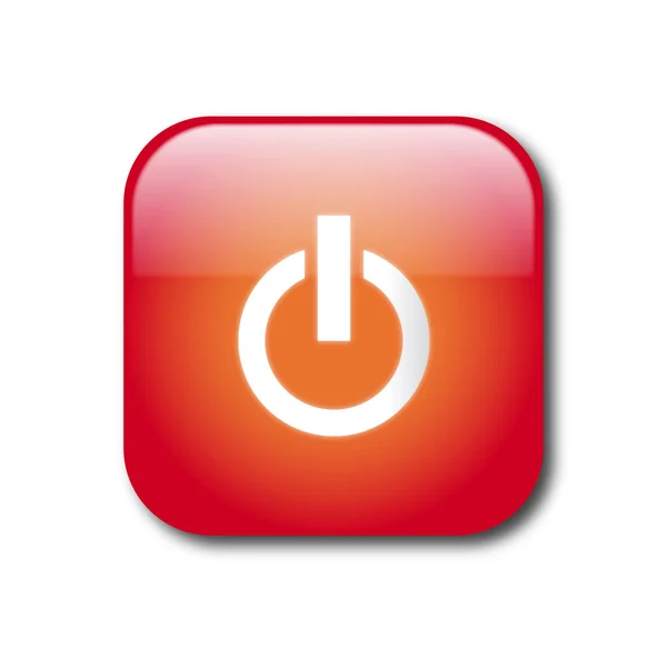 Botão de energia vermelho — Fotografia de Stock
