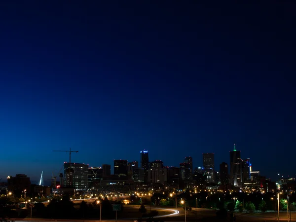 英里高的城市的丹佛之夜 — 图库照片