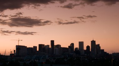 Mile High City of Denver by night clipart