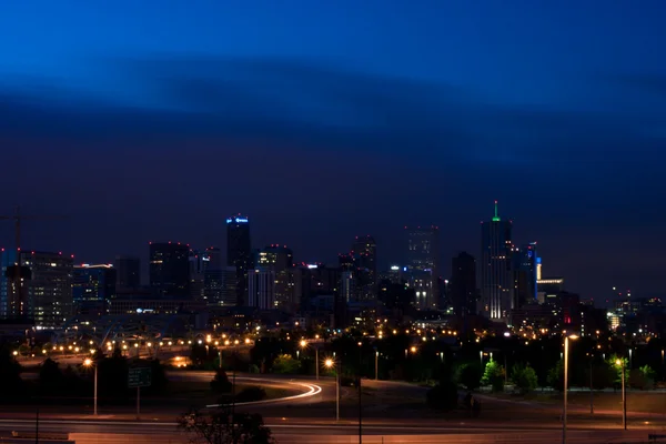 Mile High City de Denver à noite — Fotografia de Stock