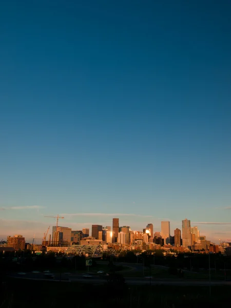 Mile High City de Denver à noite — Fotografia de Stock