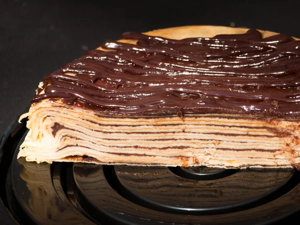 Chocolate Crepe Cake — Stock Photo, Image