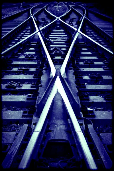Железнодорожный перекресток — стоковое фото