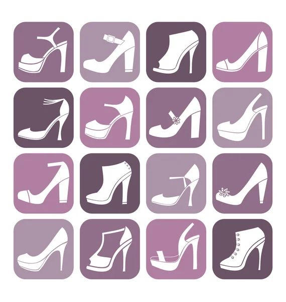 Set de iconos de zapatos de moda — Archivo Imágenes Vectoriales