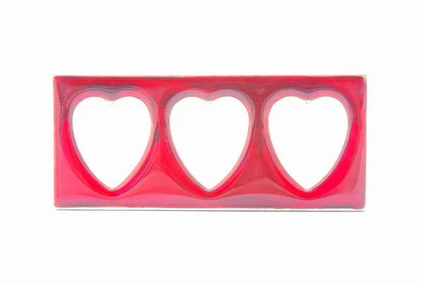 Red hearts picture frame — Stock Photo, Image