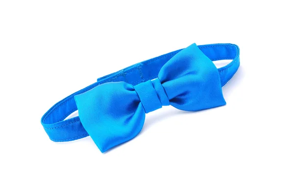 Blue bow tie on white — Stock Photo, Image