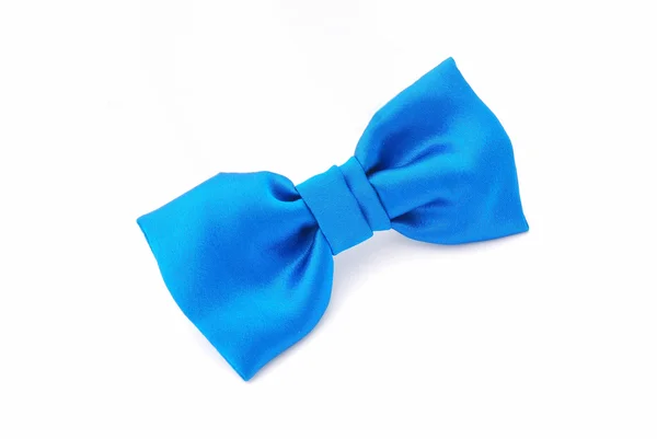 Laço azul gravata no branco — Fotografia de Stock