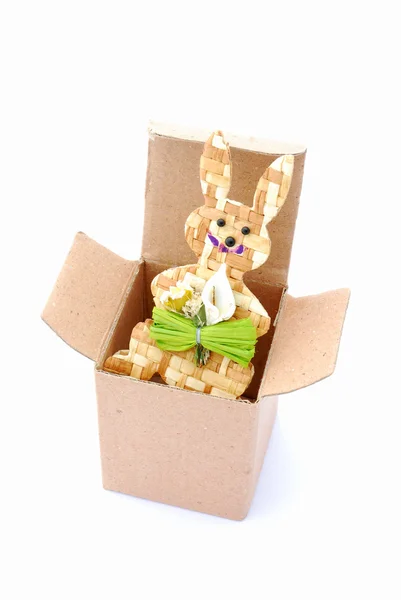 Paskalya tavşanı kutusunda — Stok fotoğraf
