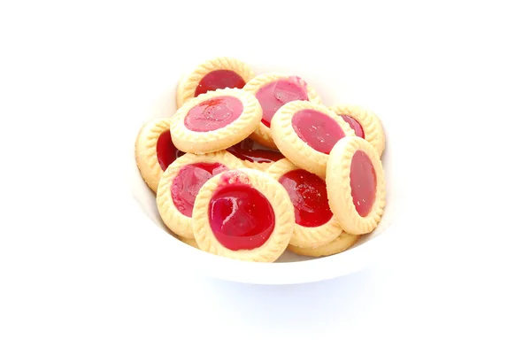 Jahodový džem soubory cookie — Stock fotografie