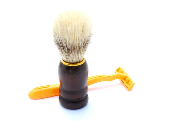 Shaving brush with shaver — Stock Photo, Image