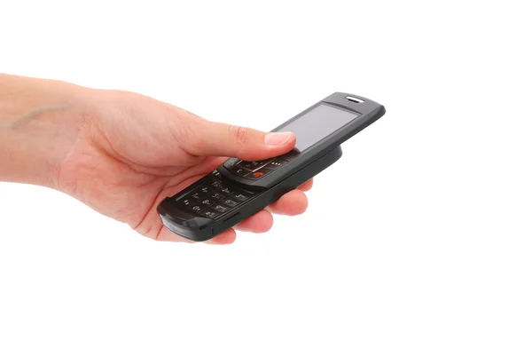 Hand using cellphone — Stock Photo, Image