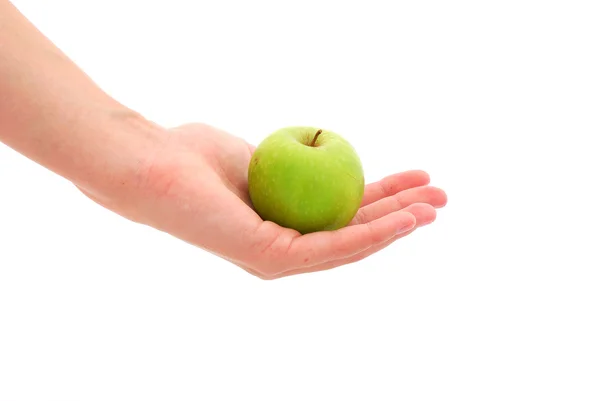 Mão com maçã — Fotografia de Stock