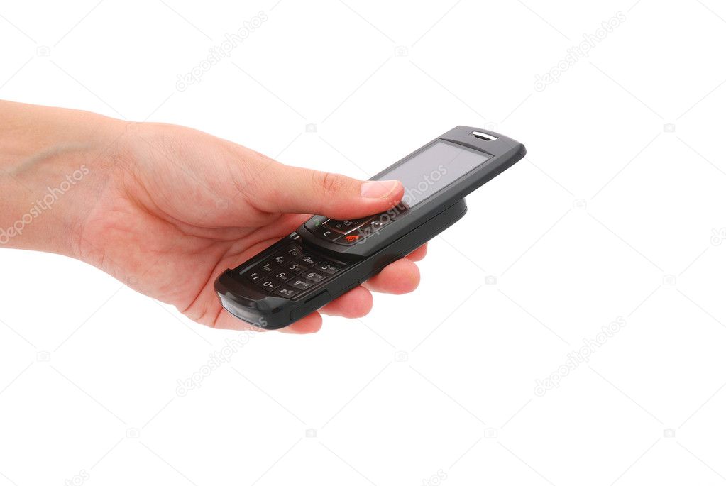 Hand using cellphone