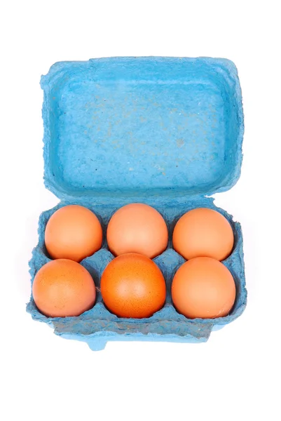 Zes pack eieren — Stockfoto