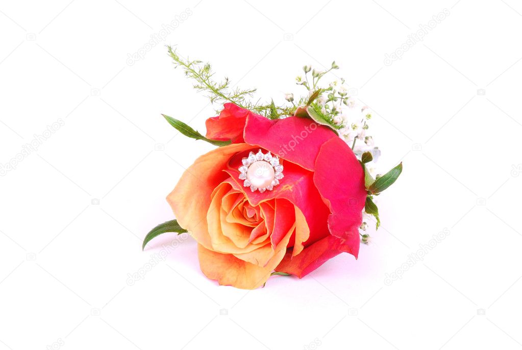 The Wedding Rings Inside A Rose On The Bouquet High-Res Stock Photo - Getty  Images