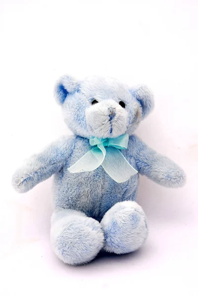 Urso de pelúcia azul — Fotografia de Stock