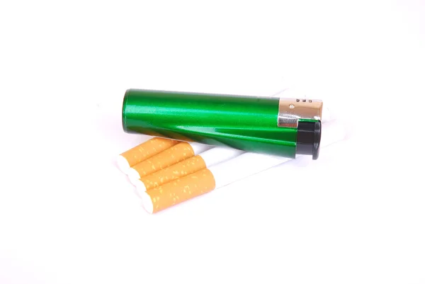 Lighter on cigarettes — Stock Photo, Image
