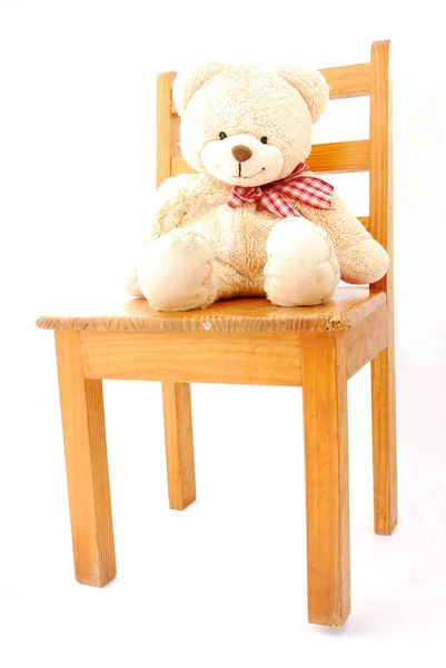 在椅子上的泰迪熊 — 图库照片
