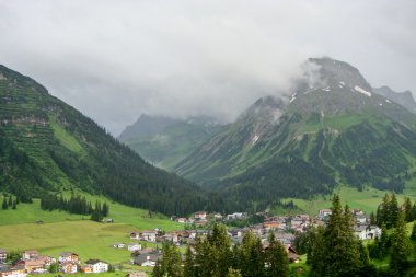 Alpine village in Austria clipart