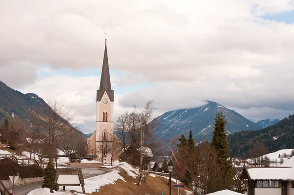 Evangelic church in Alps — Stock Photo, Image
