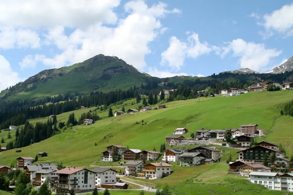Wieś Lecha w Vorarlberg — Zdjęcie stockowe
