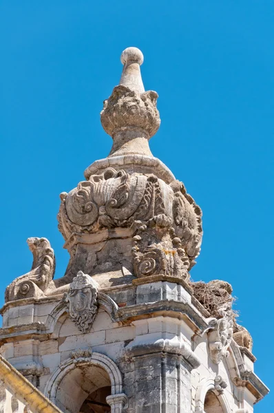 stock image Upper part of bell tower of the church