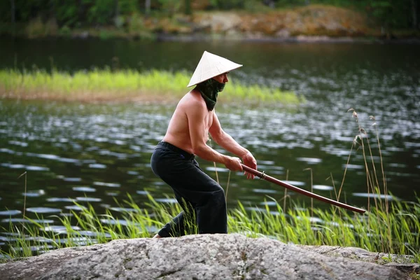 O Samurai no lago — Fotografia de Stock