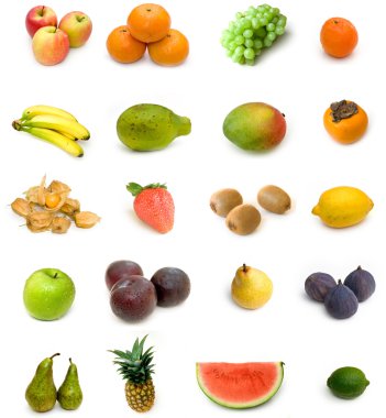 Large page of fruits clipart