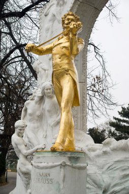 Golden Johann Strauss in Vienna clipart