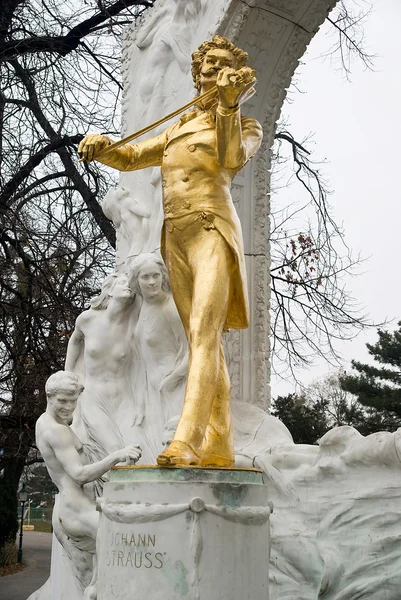 stock image Golden Johann Strauss in Vienna