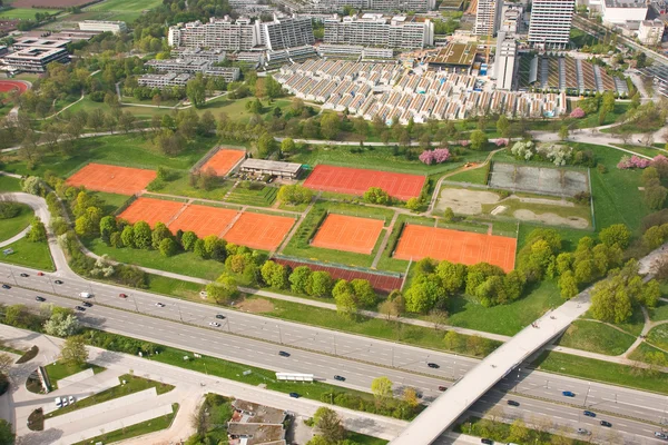 Látnivalók Olympiapark. München, Bajorország, Németország — Stock Fotó