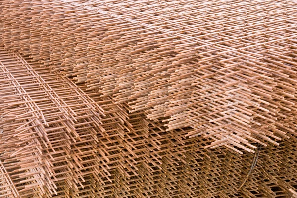 Rebar meshes on pile — Stock Photo, Image
