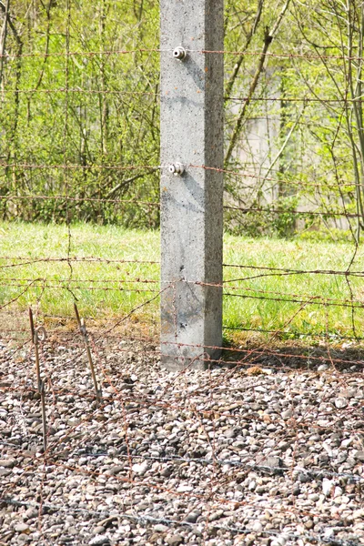 Barb wire kerítés Dachau — Stock Fotó