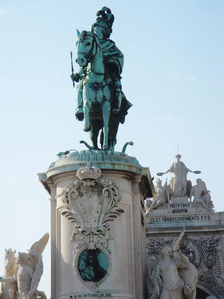 Statue at Praca do Comercio — Stock Photo, Image