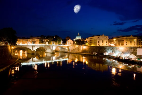 stock image View of Rome by night