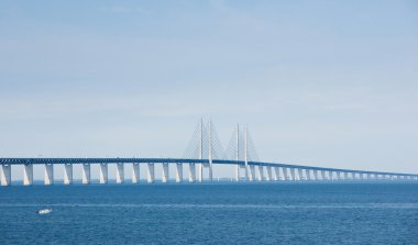 Oresunds bridge from the swedish side over to Denmark clipart