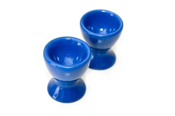 Blue egg cups — Stock Photo, Image