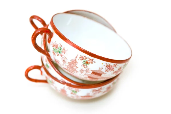 Geïsoleerde china thee cups — Stockfoto