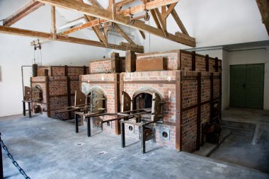 Crematorium at the Dachau Concentration camp in Germany. clipart