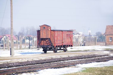 Old train wagon, Auschwitz clipart