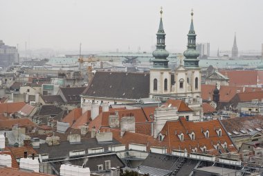 Skyline of Vienna from the cathedral roof clipart