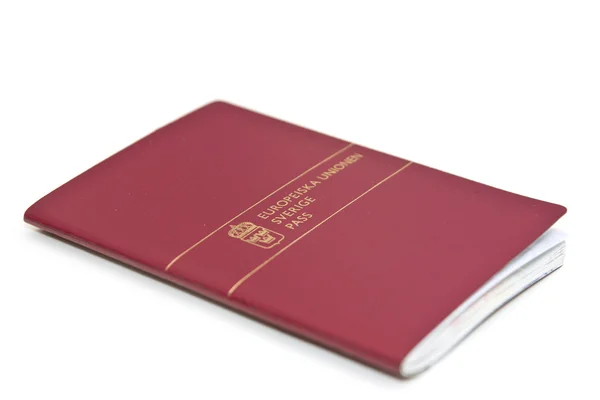 Passaporte sueco isolado em branco — Fotografia de Stock