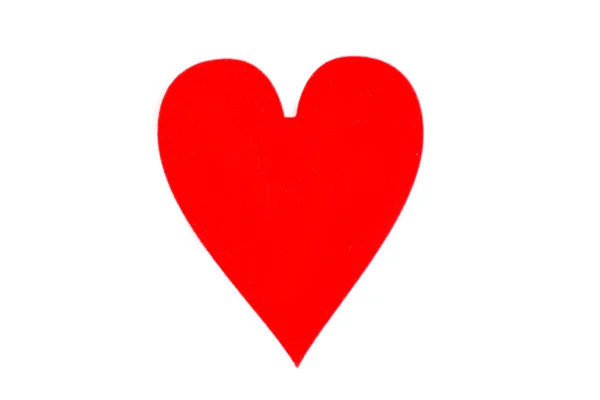 Červené srdce, samostatný — Stock fotografie