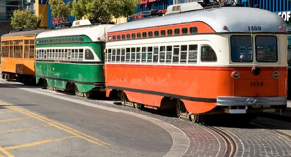 Renkli tramvay — Stok fotoğraf