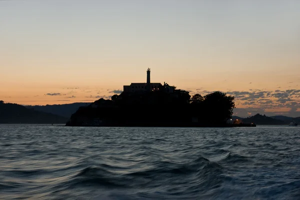 stock image Alcatraz island silhouette