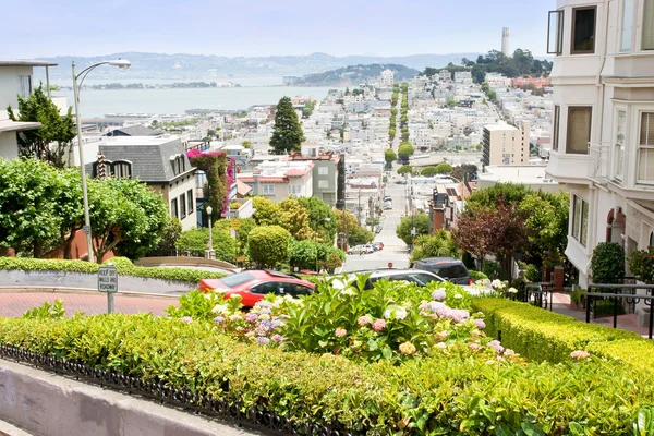 Lombard street in SF — Stock Photo, Image