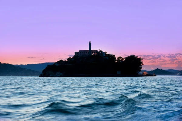 Silhouette dell'isola di Alcatraz — Foto Stock