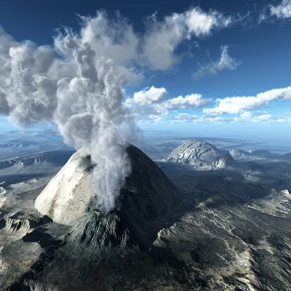 Ηφαιστειακή έκρηξη τη νύχτα — Φωτογραφία Αρχείου