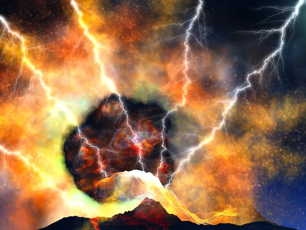 Young volcano being born — Stock Photo, Image